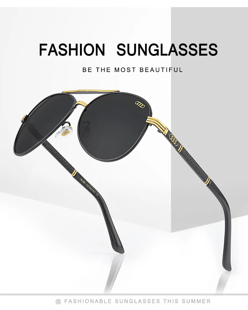 For audi High end luxury men driving polarized sunglasses, brand luxury design anti glare, men women Driver goggles gentlemanly