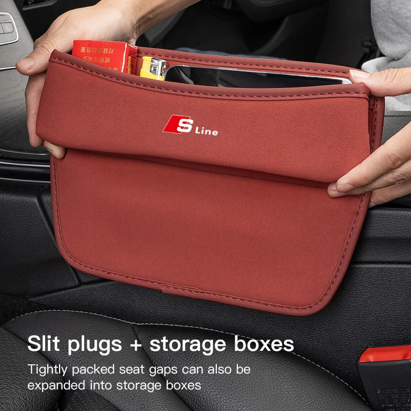 Car Seat Gap Filler Pockets Multifuntion Storage Organizer For Audi Sline A3 A4 A5 A6 A7 A1 A2 A8 Q1 Q2 Q3 Q4 Q5 Q6 Q7 Q8 TT RS3