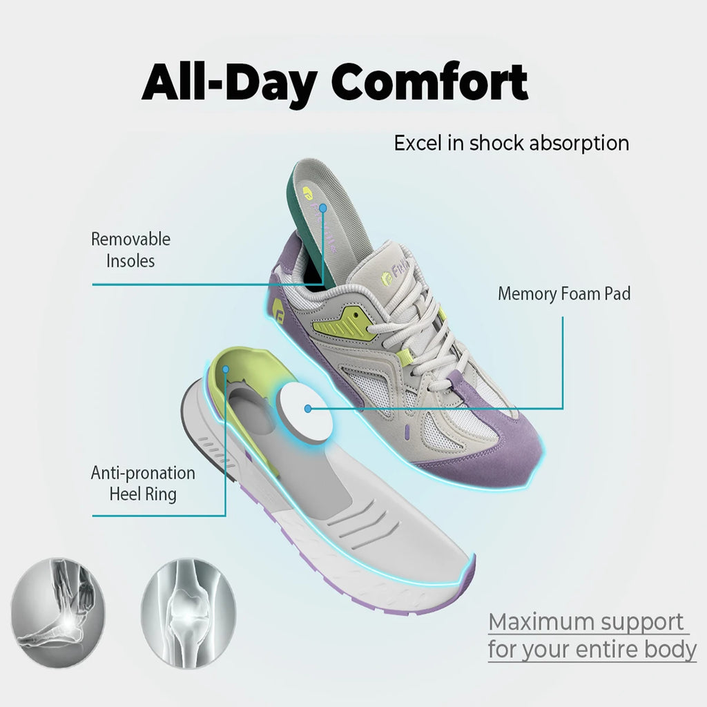 FitVille Extra Wide Women's Walking Shoes Wide Width lightweight Sneakers for Flat Foot Plantar Fasciitis Heel Pain Relief