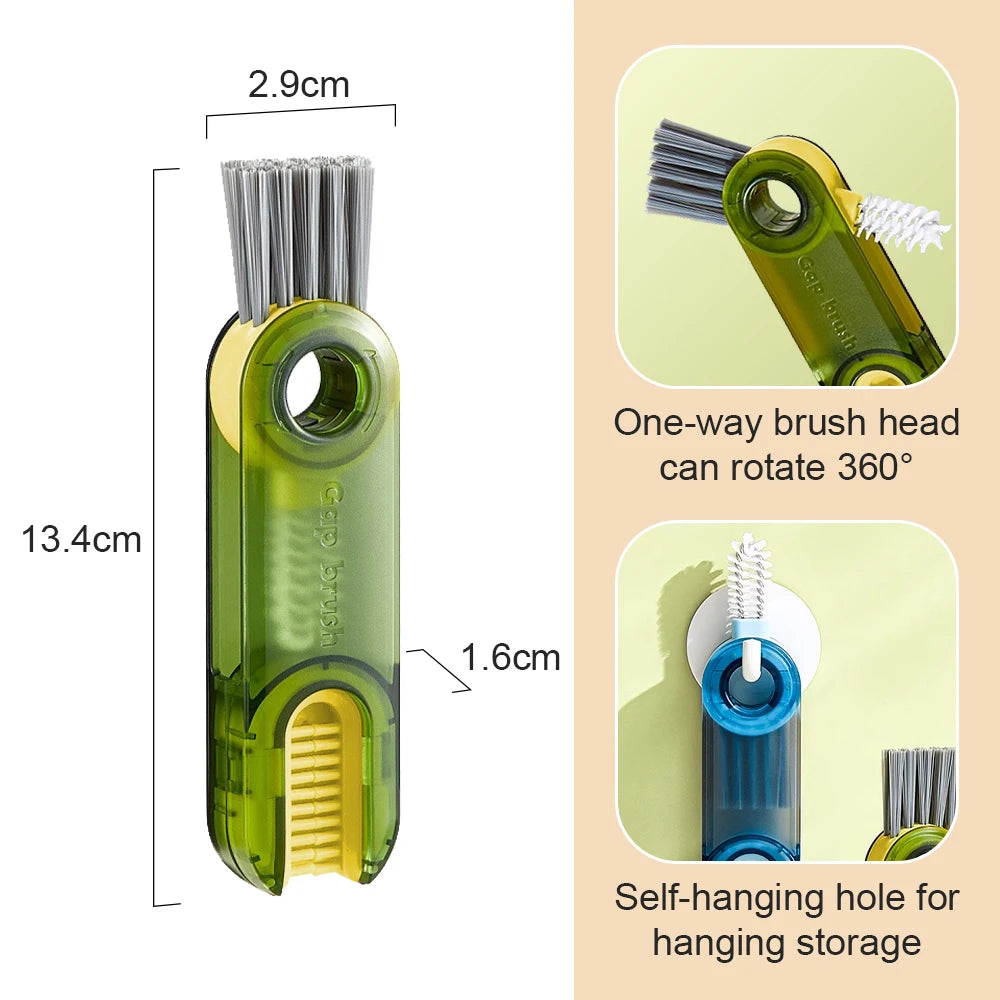3-in-1 Cup Brush Multi-Functional U-Shape Cup Mouth Cleaning Brush Bottle and Mug Cleaner Household Kitchen Cleaning Tool