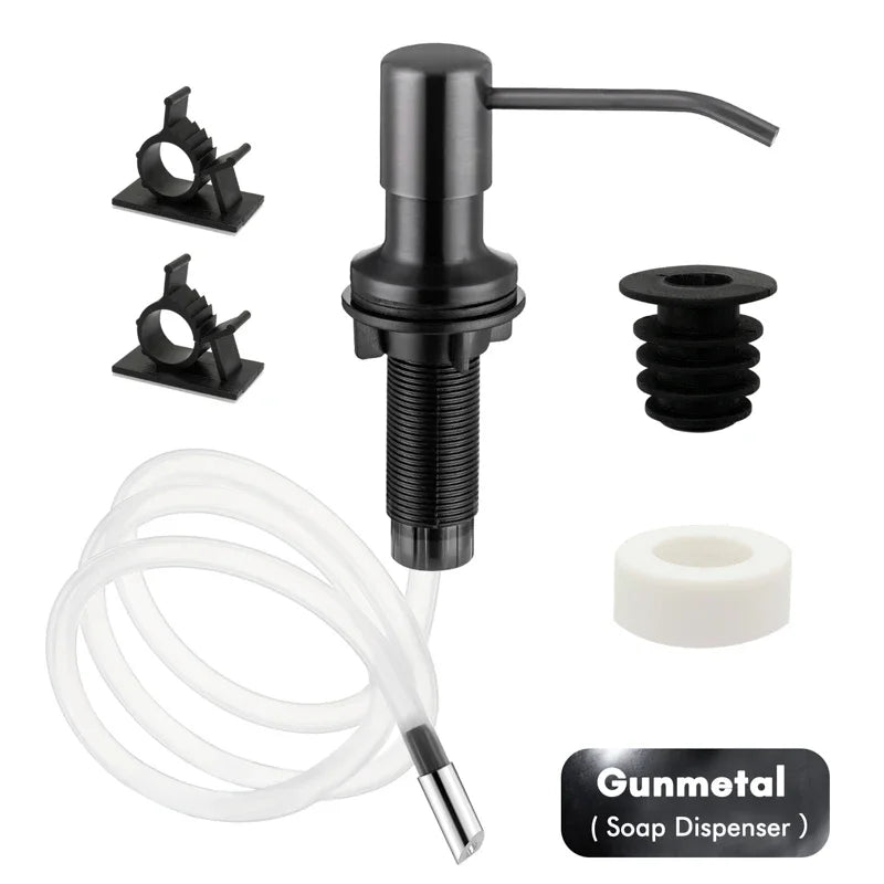 Soap Dispenser Extension Tube Kit For Kitchen Accessories Bathroom Stainless Steel Built In Liquid Soap Detergent Dispensers