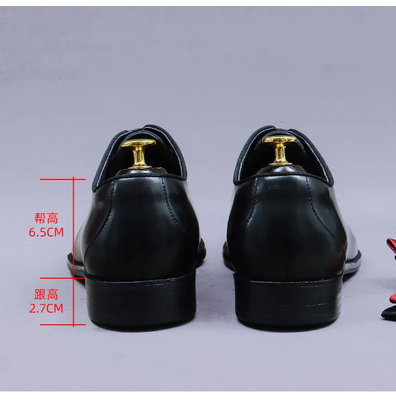 Whole Cut Men's Oxford Shoes Genuine Leather Handmade Quality Comfortable Elegant Black Wedding Social Formal Shoes Man