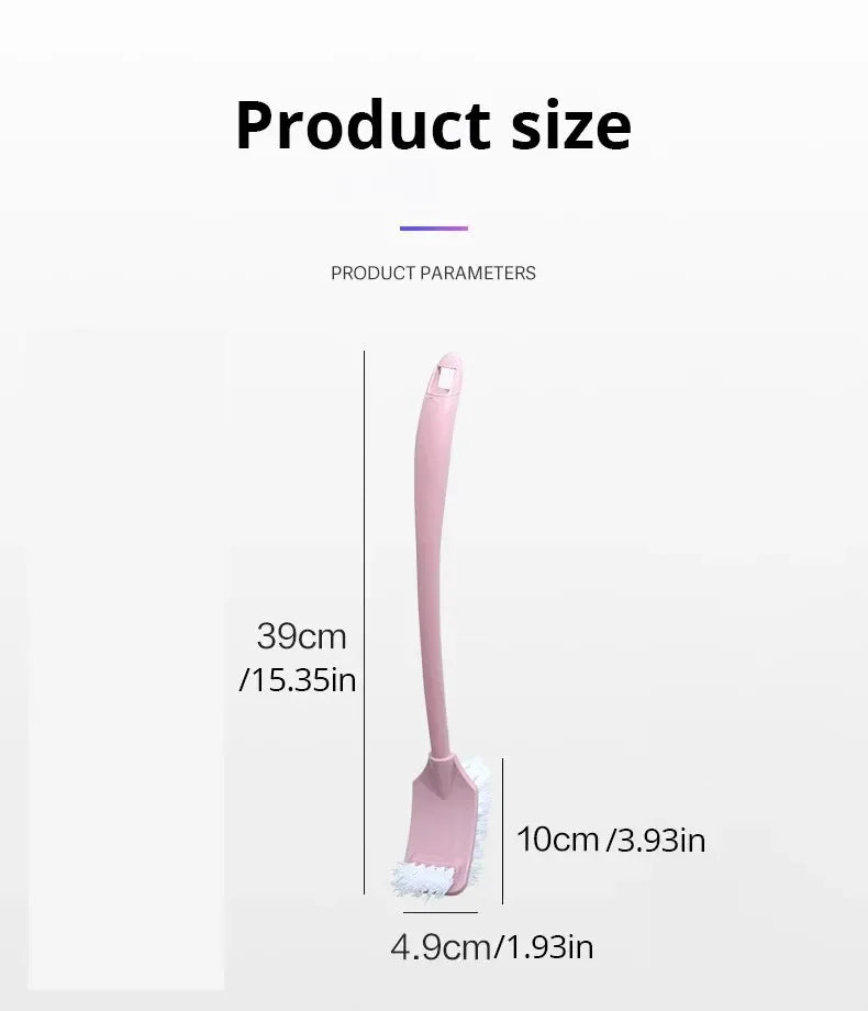 Multi-function Double Head Clean Toilet Brush Soft Hair Plastic Curved Brush Bathroom Cleaning Long Handle Corner Brush