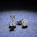 Real Moissanite Round Stud Earrings 1ct D Color VVS1 Shiny Diamond Pure 925 Sterling Silver for Women Wedding Fine Jewelry