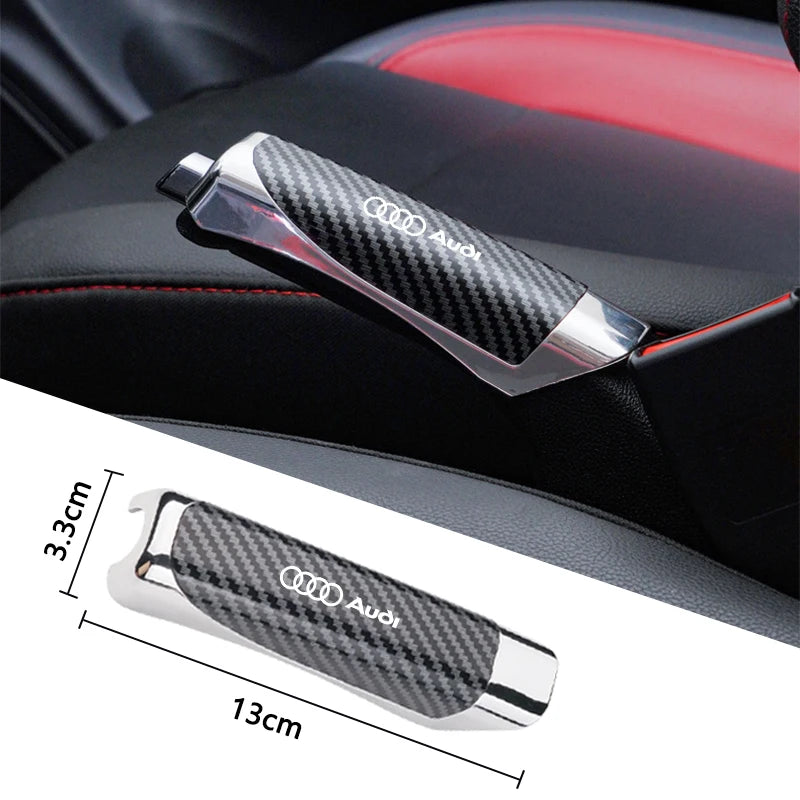 Carbon Fiber Car Hand Brake Grips Protection Cover Accessories For Audi Sline A4 B6 B8 S1 S2 S4 S5 S6 A1 A3 A6 C5 A5 A8 Stickers