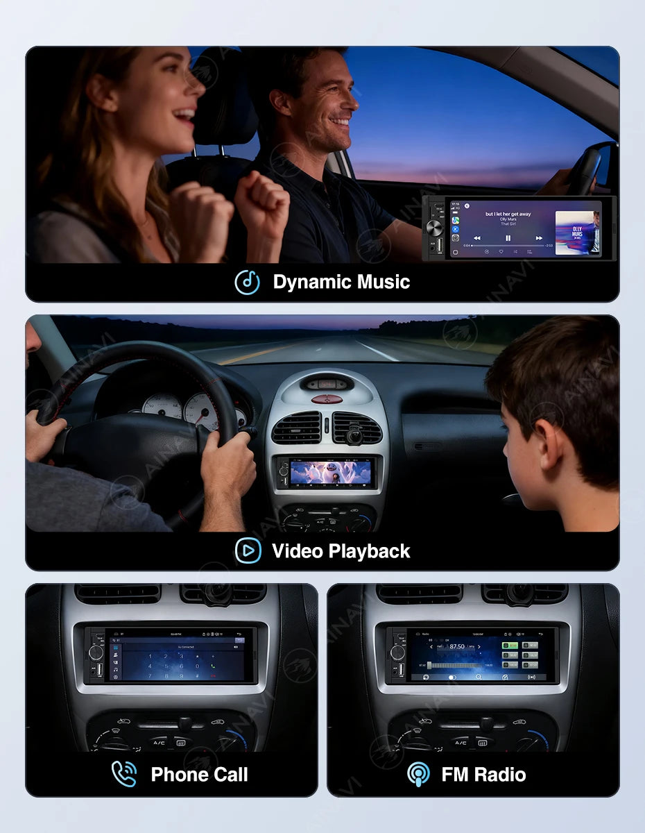 AINAVI K40 K50 Universal Car Radio 1 Din Carplay Wireless Android Auto Car Multimedia MP5 HD IPS Touch Screen USB TYPE-C BT 5.0