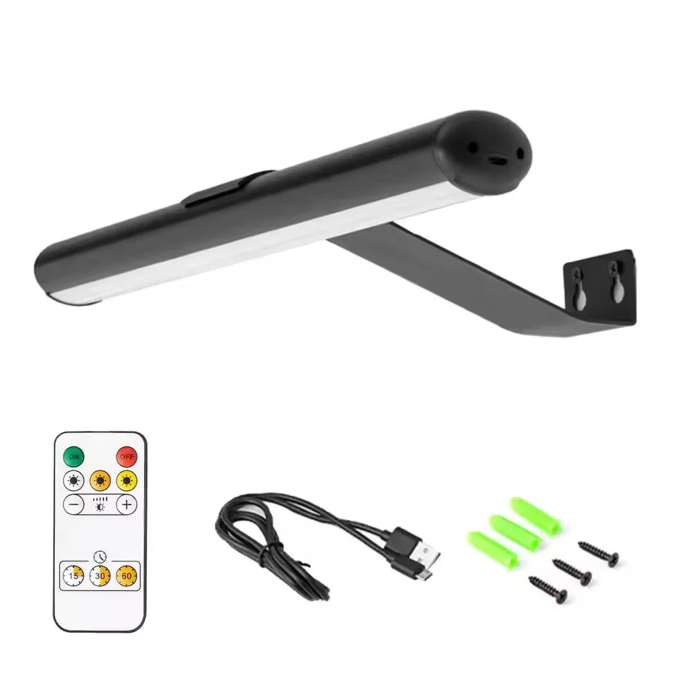 4000mAh LED Rechargeable Wall Lamp Modern Remote Control 3 Color Dimming Gold Bathroom Mirror Light Aluminum Picture Lights