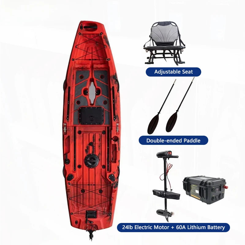 Modular Kayak LLDPE Fishing Boat Motorized Canoe Seat Paddle Rotomolded Portable Take Apart Raft Angling Drift Engine Water Gear