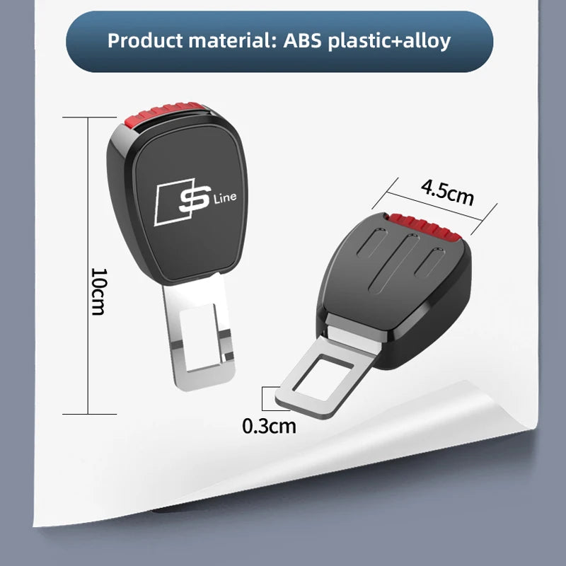 Car Seat Belt Clip Extender Metal Badge Lock Buckle For Audi Sline A3 A4 A5 A6 A7 A1 A2 A8 Q1 Q2 Q3 Q4 Q5 Q6 Q7 Q8 TT RS3 S5 B8