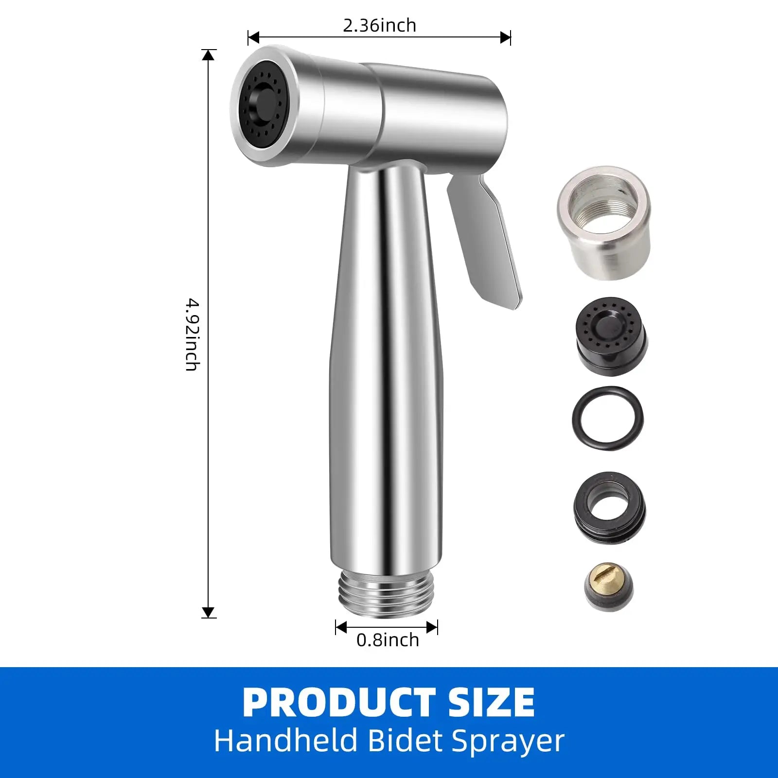 Portable Pressurized Handheld Bidet Sprayer Nozzle for Feminine Hygiene Care & Toilet Washing Cleaning Bathroom Accessory
