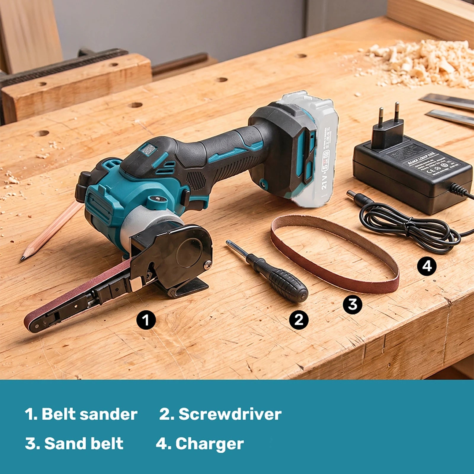 Brushless Electric Mini Belt Sander Cordless Sander Polisher Power Tools with Belts for Wood Metal Work for Makita 21V Battery