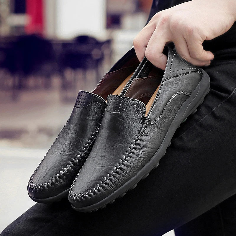 Genuine Leather Men Shoes Casual Italian Mens Loafers Moccasins Luxury Brand Formal Slip on Male Boat Shoes Zapatos De Hombre