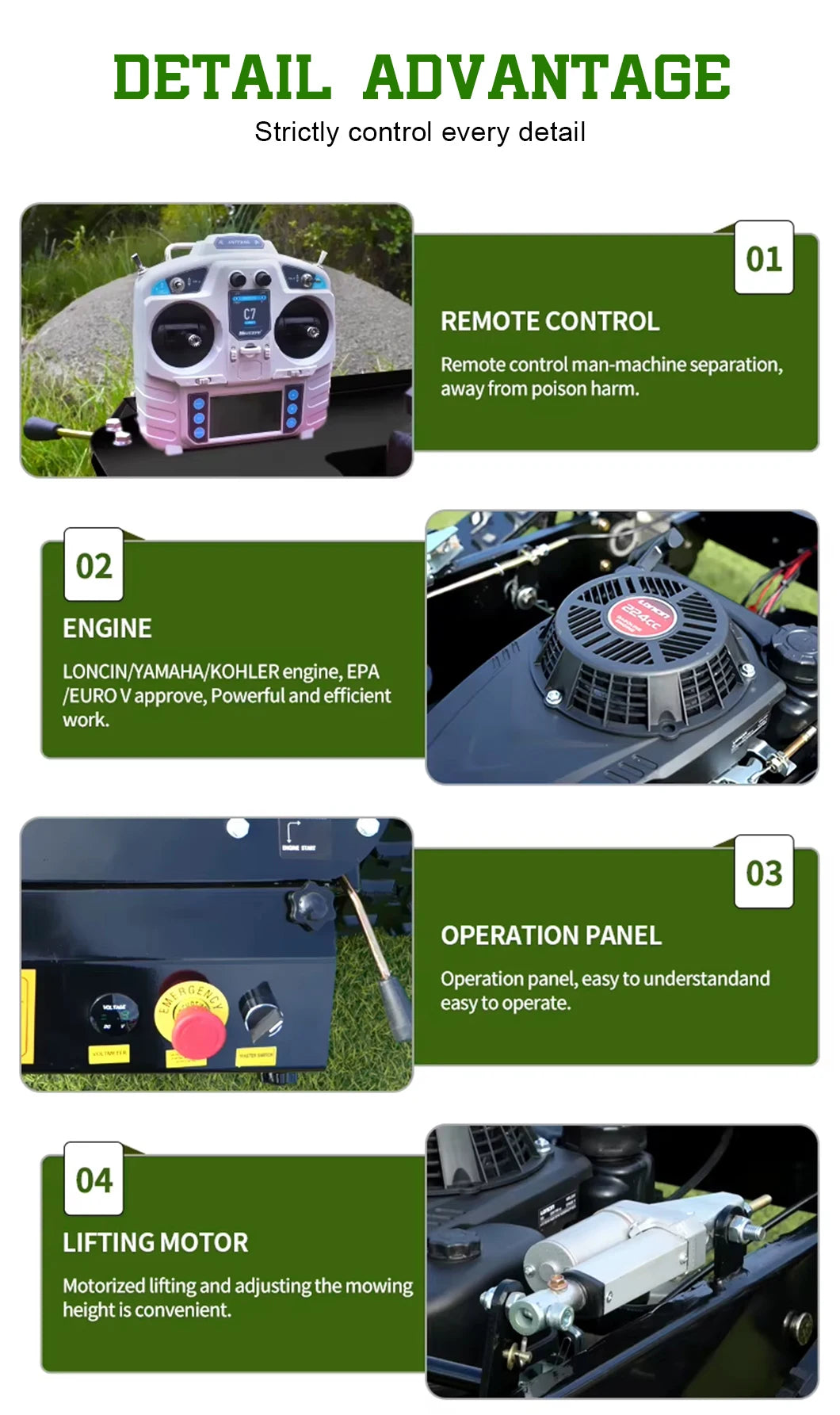 Customized Long-battery-life Remote Control Lawn Mower Removal Large Remote-Controlled Lawn Mower Climbing-capable Lawn Mower