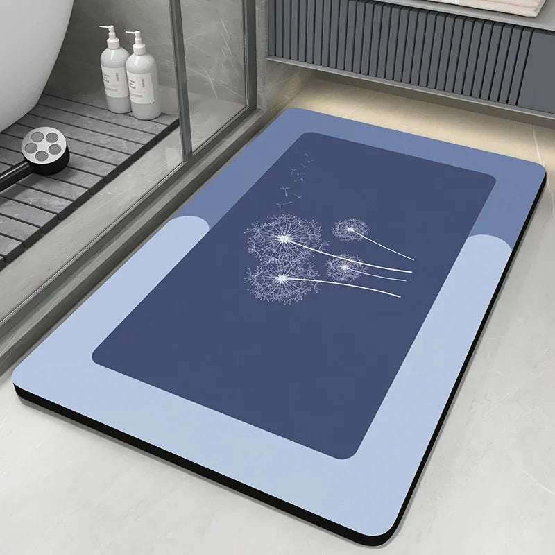 VIKAMA Premium Diatomaceous Earth Bathroom Mat Absorbent Quick-Dry Foot Mat Bathroom Shower Area Anti-Slip Rug Home Decor