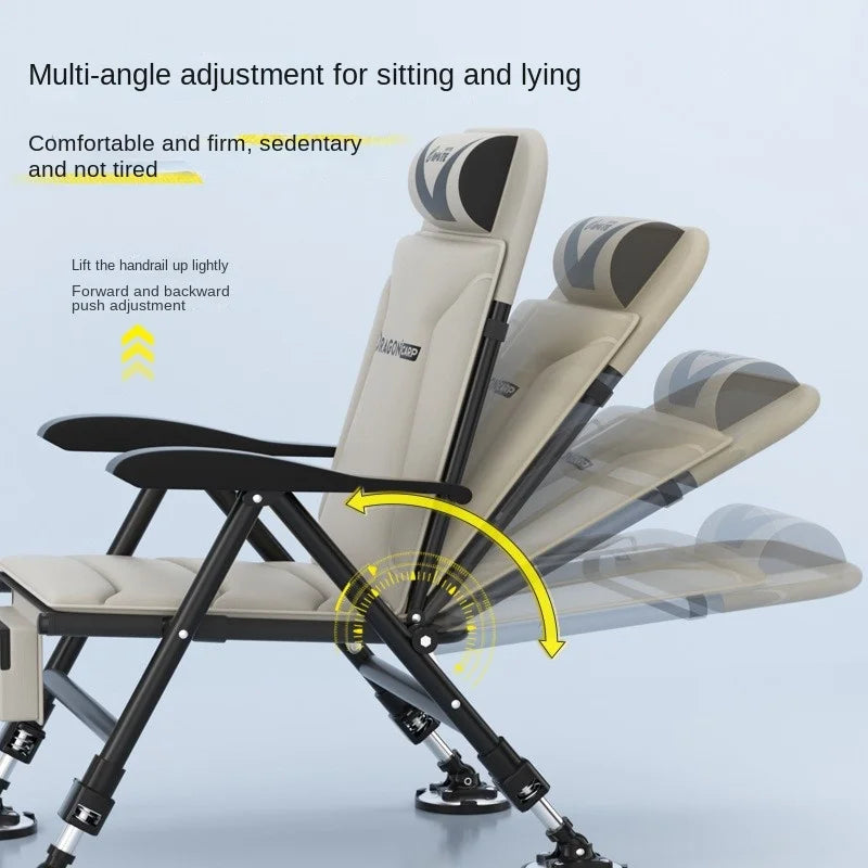All Terrain European Fishing Chair Multi function Wild Diaotai Folding Portable Fishing Chair Can Be Reclining Fishing Chair