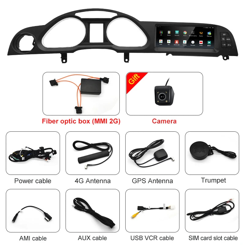 STWEI Nouvel écran de 8,8 pouces pour autoradio multimédia sans fil Android AUTO CarPlay pour AUDI A6 C6 2005-2011 Lecteurs vidéo GPS