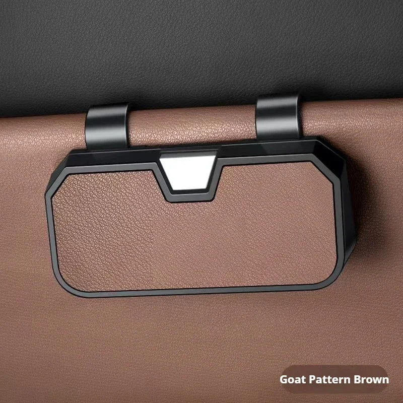 Premium Goatskin Texture Eyeglass Case for Opel Double Layer Storage Box for Glasses Cards Portable Multifunctional Organize