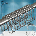 Crochets de rideau de douche doubles en acier inoxydable pour une glisse facile et un maintien sûr