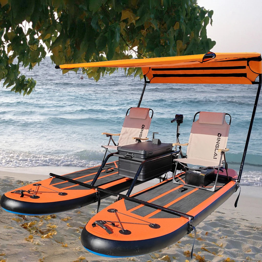 Catamaran Paddleboard Electric Powered Inflatable Double SUP Kayak Leisure Fishing Pontoon Portable Inflatable Water Bikes