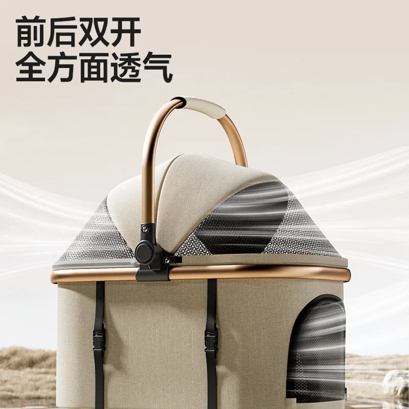 Luxury Lightweight Pet Stroller Foldable Detachable Carrier for Small Dogs Cats Cat Dog Strollers Pet Products