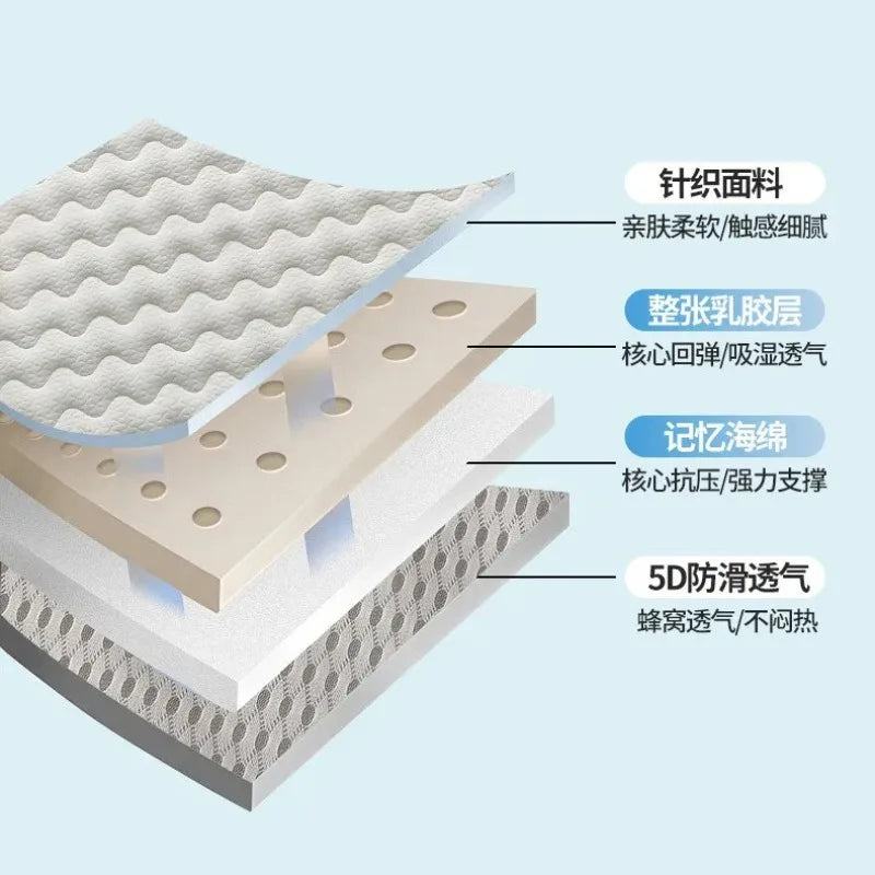 Single Tatami Mattress Hard Cushioned Memory Cotton Latex for Home Bedroom Dormitory Student - Dormitory Style Bedding