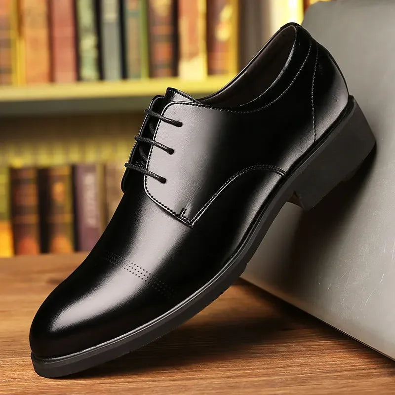 2025 Formal Height Increasing Shoes Man Taller Elevator 6CM Invisible Insole For Men Heighten Increased Oxfords Business Lift
