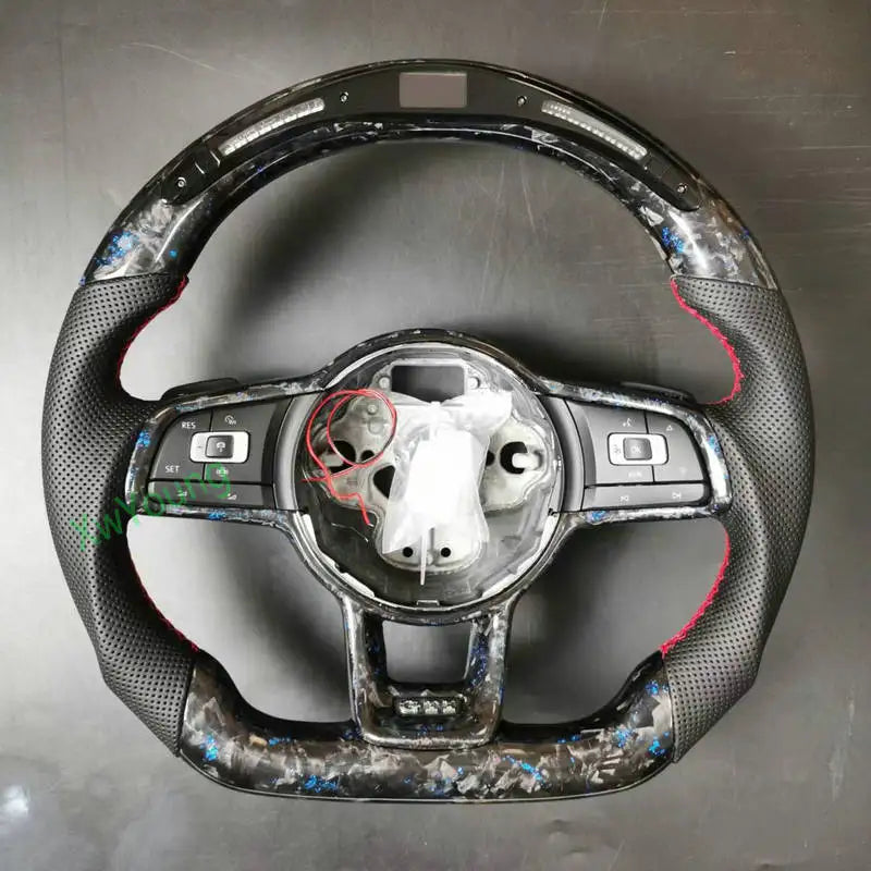 100% Real Carbon Fiber Steering Wheel For VW Volkswagen Golf 7 Rline GTI GTS GTD GTE Polo GTI Scirocco T-ROC Tiguan