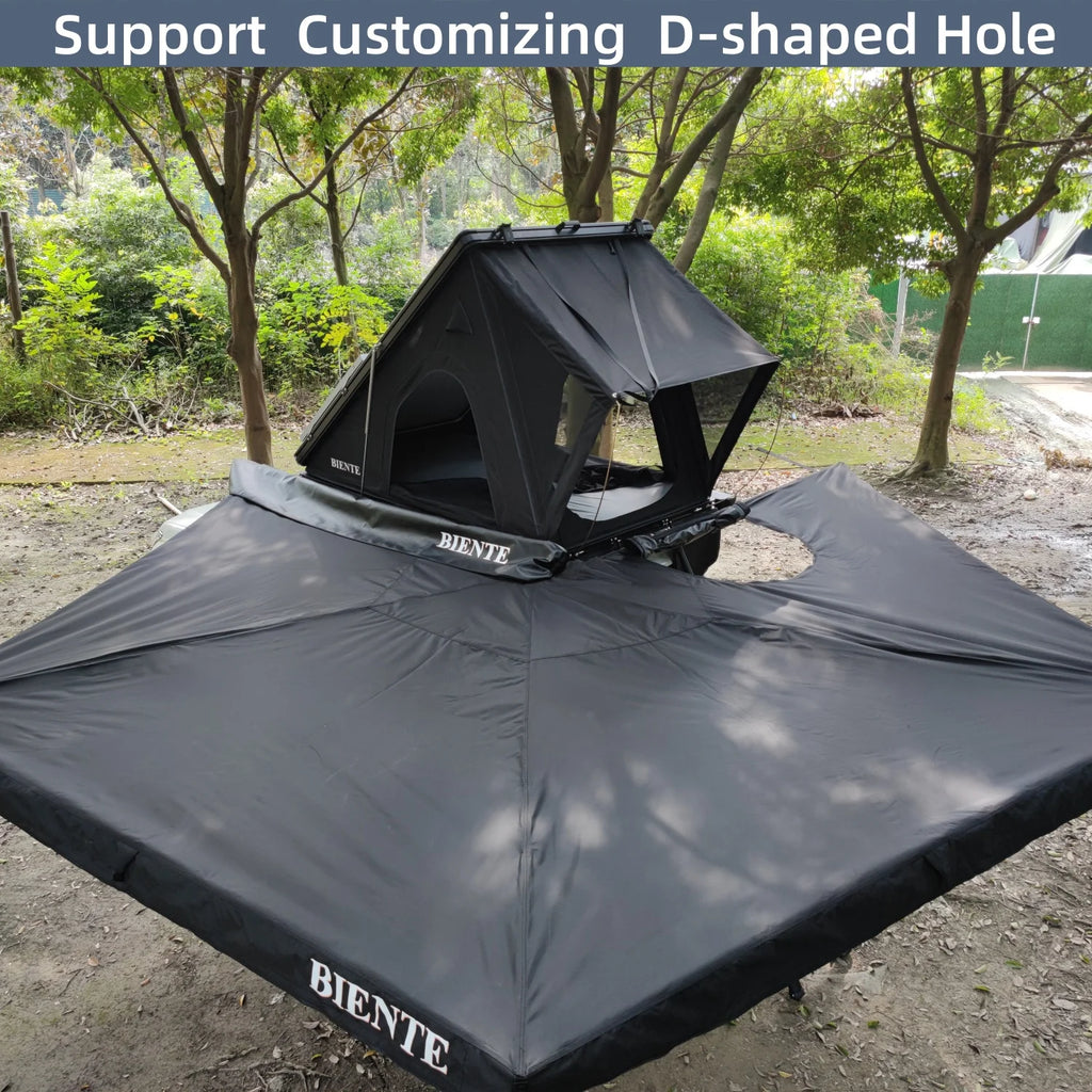 4x4x270cm Hard Shell Roof Top Tent, Waterproof Aluminum Rooftop Tent for Outdoor Camping
