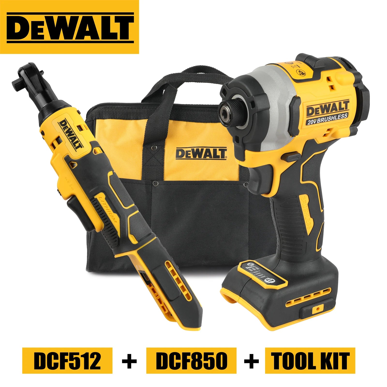 DEWALT DCF850 DCF512 20V Cordless Electric ScrewdriverBrushlessMotorRechargable Drill Driver Electric Impact Wrench Large Torque