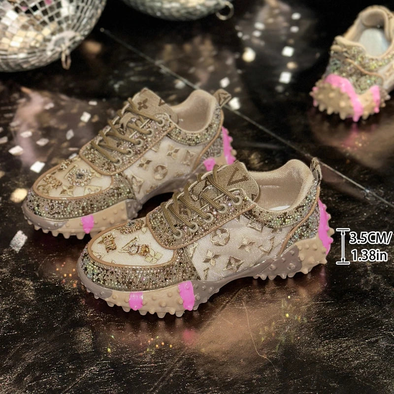 Women Casual Sneakers Fashion Luxury Rhinestone Ladies Shoes New Outdoor Platform Female Sports Shoes Zapatos Mujer shoes women