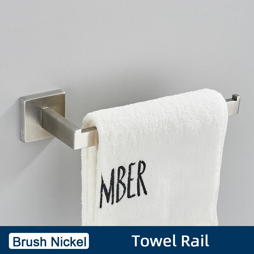 Bathroom Accessories Set Brushed Gold Toilet Wall Towel Bar Rail,Paper Holder and Hook Stainless Steel Bath Rack Hanger Hardware