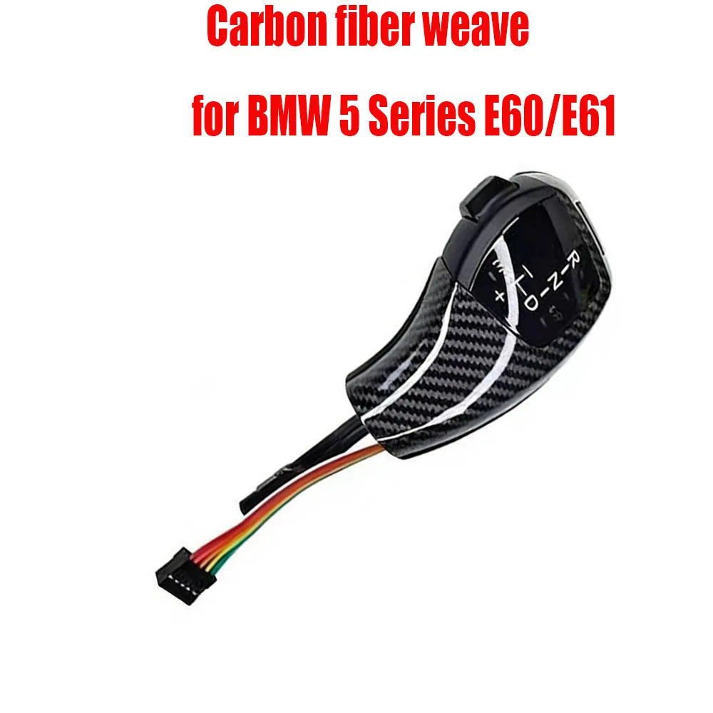 Pommeau de levier de vitesse électronique LED pour BMW E60 E61 E63 E64 E90 E92 E93 M3 M5 M6 fibre de carbone/noir/argent levier de vitesse automatique