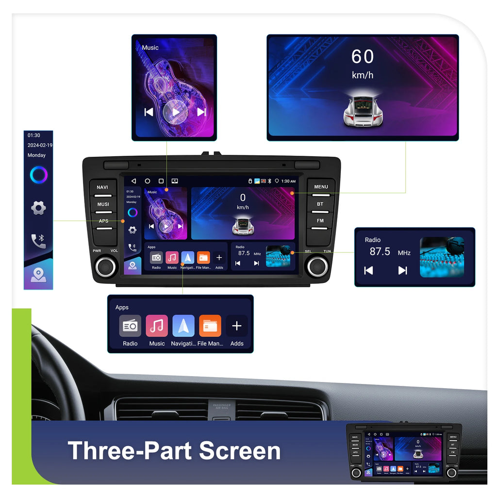 4+64G 8inch Wireless Carplay Android Auto For Skoda Octavia 2 A5 2004-2013 Car Radio CarPlay GPS Navigation WIFI RDS Stereo