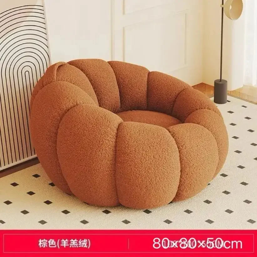 Lazy Sofa Reclining and Sleeping Cream Wind Pumpkin Pedal Bean Bag Tatami Single Small Sofa Lazy Nest Chair