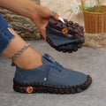 Sneakers Women Shoes Loafers Lace Up Leather Flat New Spring Casual comfortable Mom Shoe Mujer Zapatos Chaussure Femme
