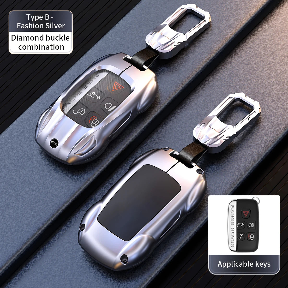 Leather Metal Car Key Case Cover Bag For Land Rover Range Rover Sport Evoque Freelander Velar Discovery 4 Jaguar XE XJ XF Guitar