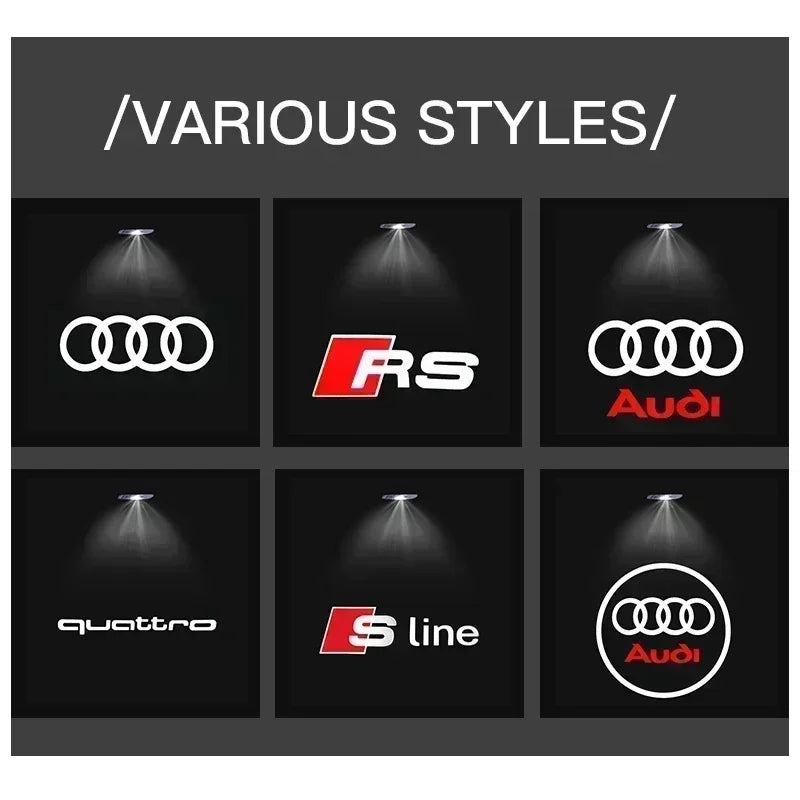 2Pcs Led Logo light Welcome Light For AUDI line S3 S4 RS S6 S5 S7 S8 A3 A4 A5 A6 A7 Q3 Q7 quattro Projector Shadow Ghost Lamp