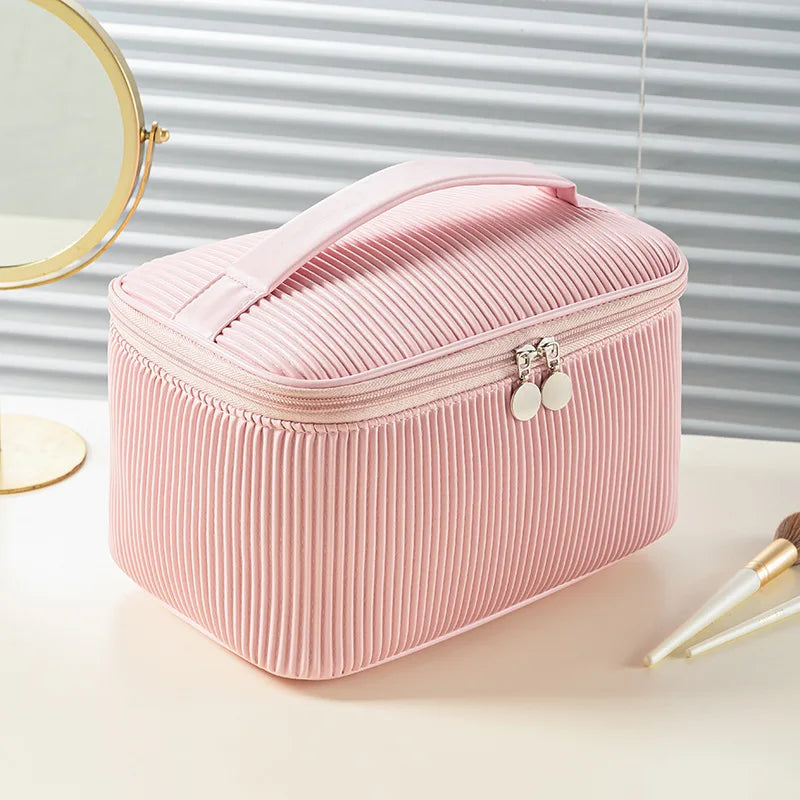 New 3PCS Makeup Bag Set for Women – Lightweight PU Leather Travel Cosmetic Organizer, Fashion Portable Vanity Pouch Kit
