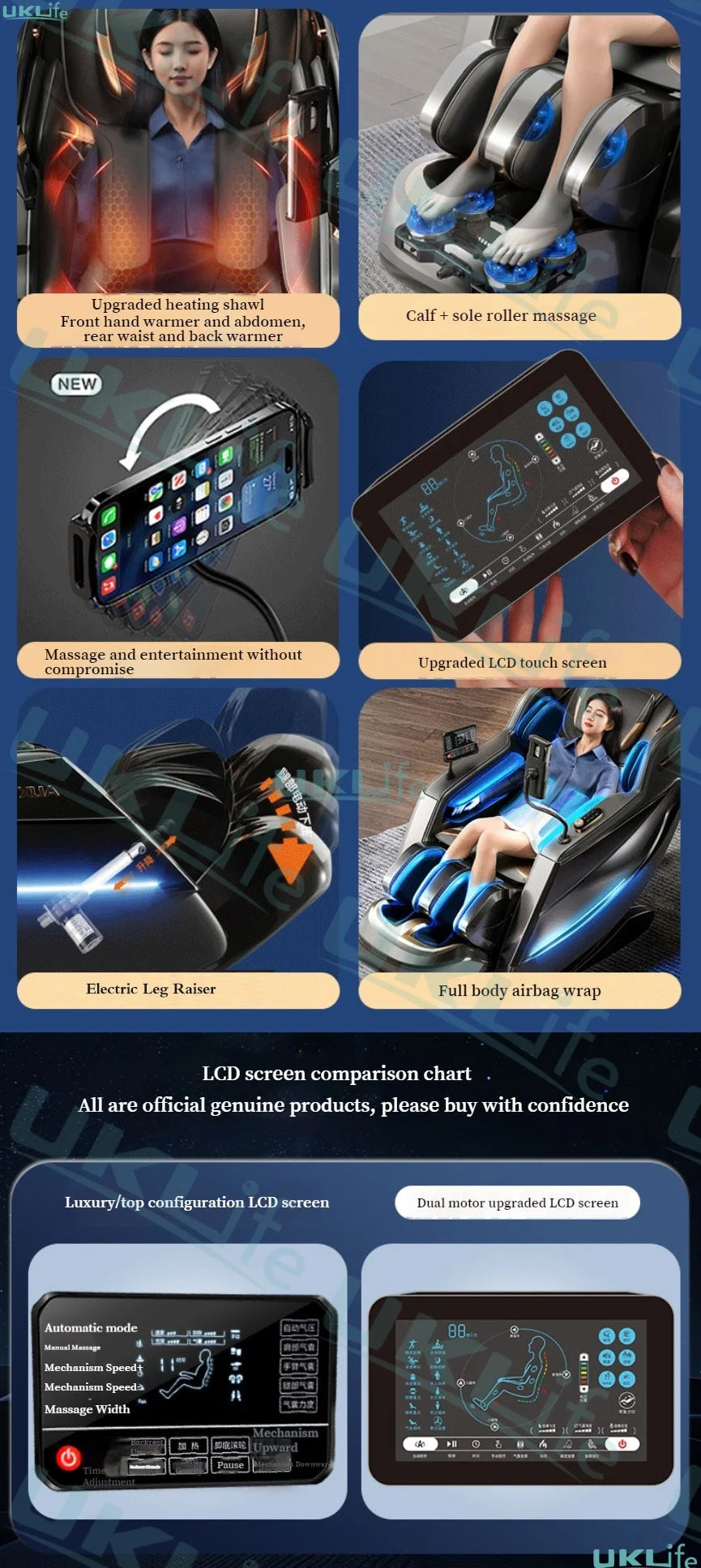 2026 MAX6D Dual-Core Jade Massage Chair with Calf Massage, 152cm Dual SL Track, AI Voice Control, Zero Gravity Mode