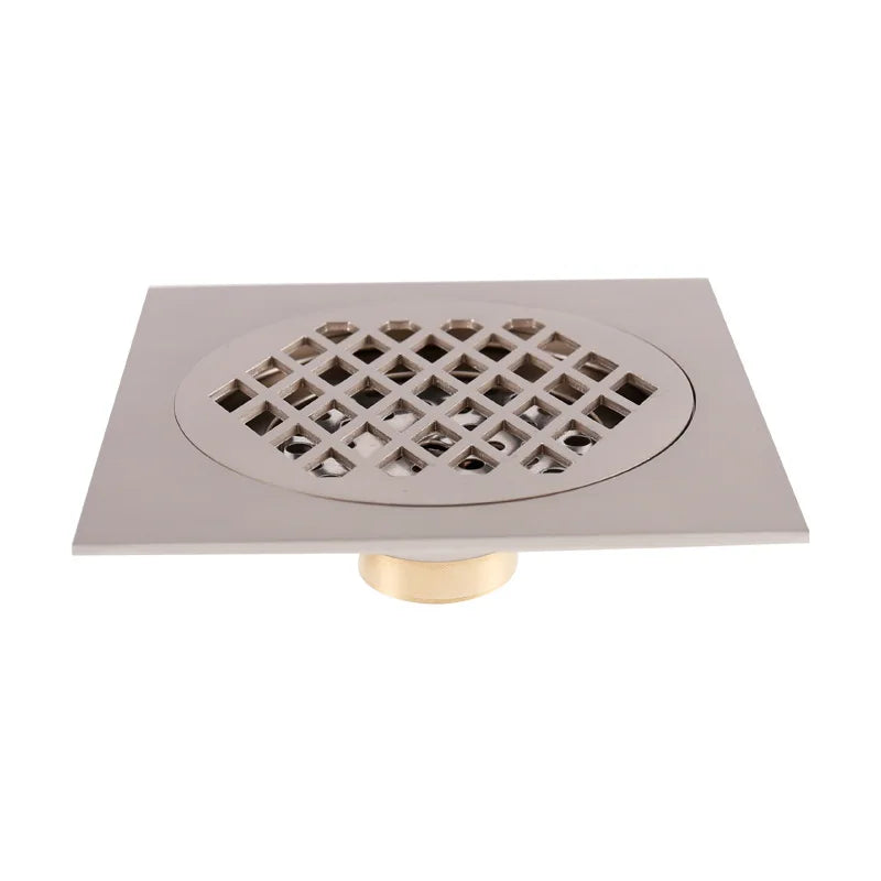 15x15cm Square Floor Drain Brass Antique/Brushed /Gold/Rose Gold/Black/Bronze/Red Bronze Bathroom Shower Room Floor Waste Drain