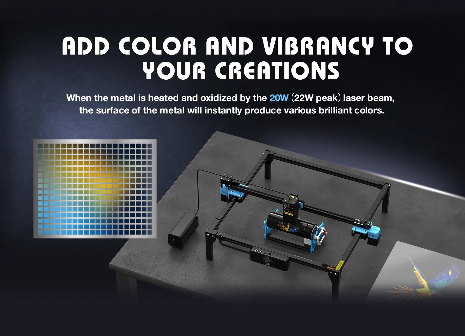 Twotrees TTS-20 Pro Metal Laser Engraving Machine WiFi Offline Control 20W Blue Light CNC Cutting Machine Laser Marking Machine