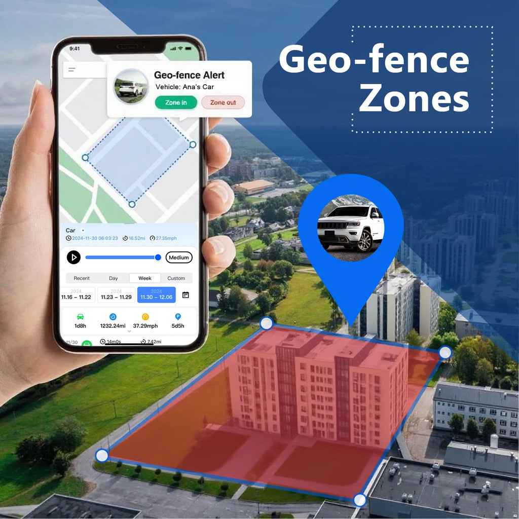 Portable GPS Locator 6000mAh Battery Real-Time Tracking with Fence Alert Security Device Requires Subscription for Use
