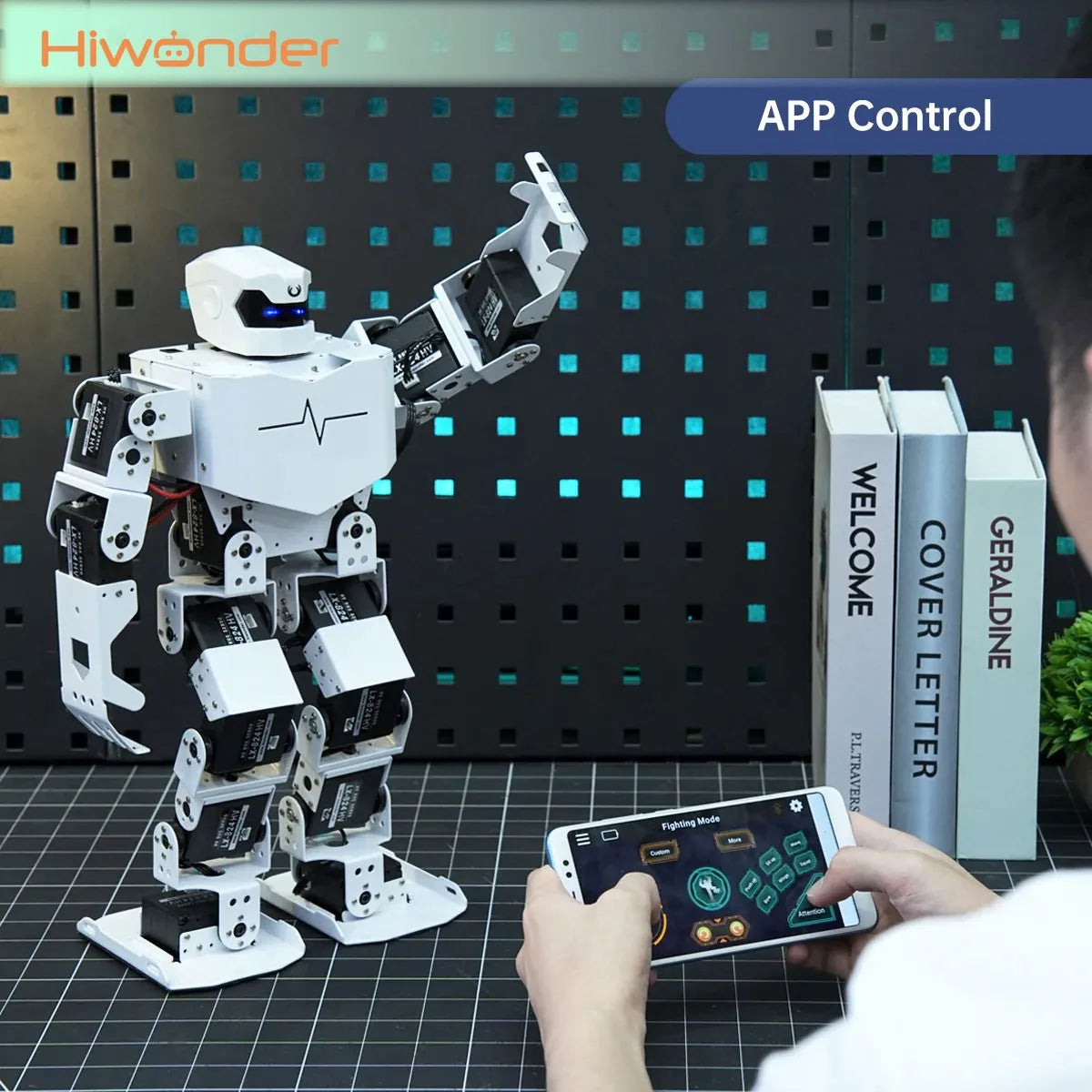 Hiwonder H5S 16DOF Humanoid Robot Singing & Dancing, Educational Programmable Bionic Robot Assembled