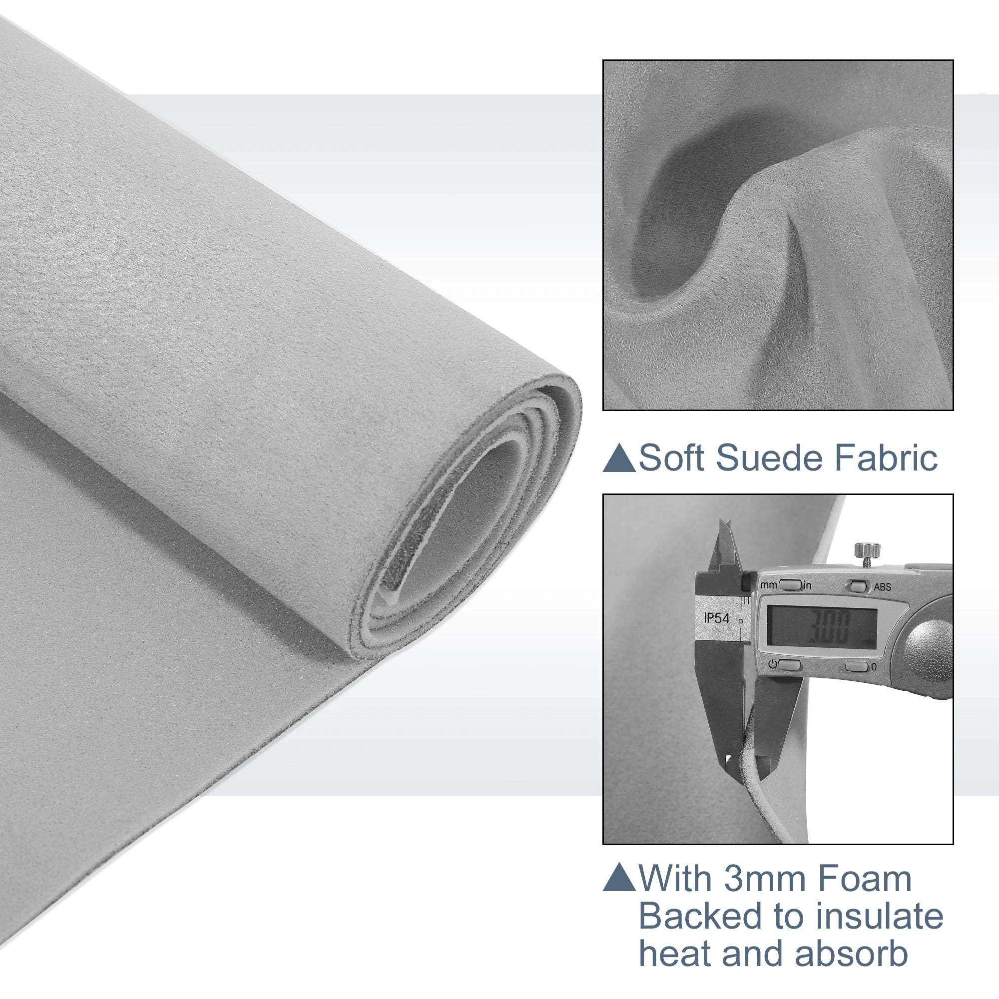 UXCELL Suede Headliner Fabric Foam Backed for Car Truck Interior Trim Protect Aging Broken Faded DIY Replacement 200x152cm