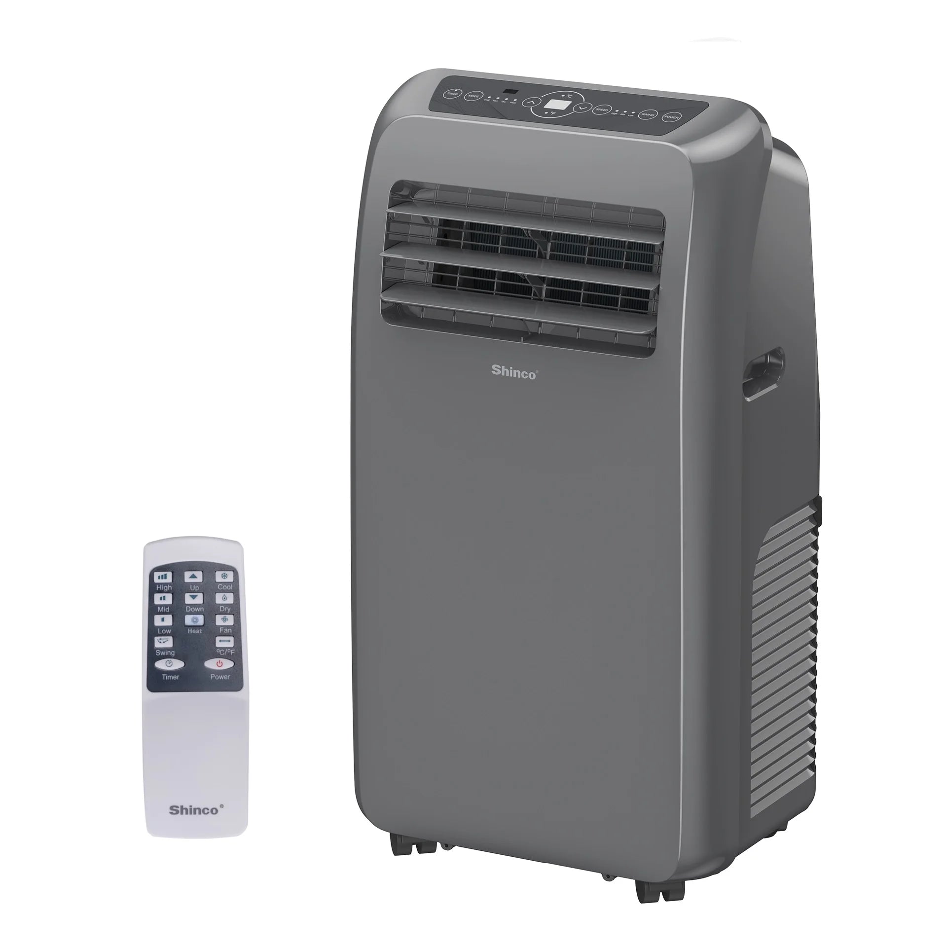 Shinco Grey Portable Air Conditioner Heater and Cool , Ac Heater Combo Window Unit, Portable AC Unit with Dehumidifier & Fan, Cools & Heats,Remote Control and Window Kit