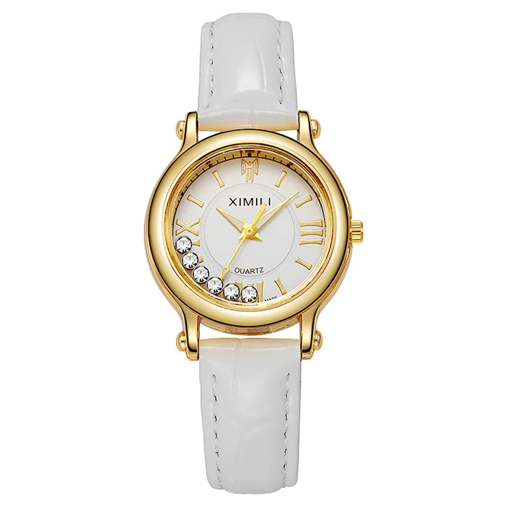 UTHAI New Women's Watch Ball Versatile Trend Female Fashion Quartz Watches Black Leather Ladies Student Clock Wristwatch Gift