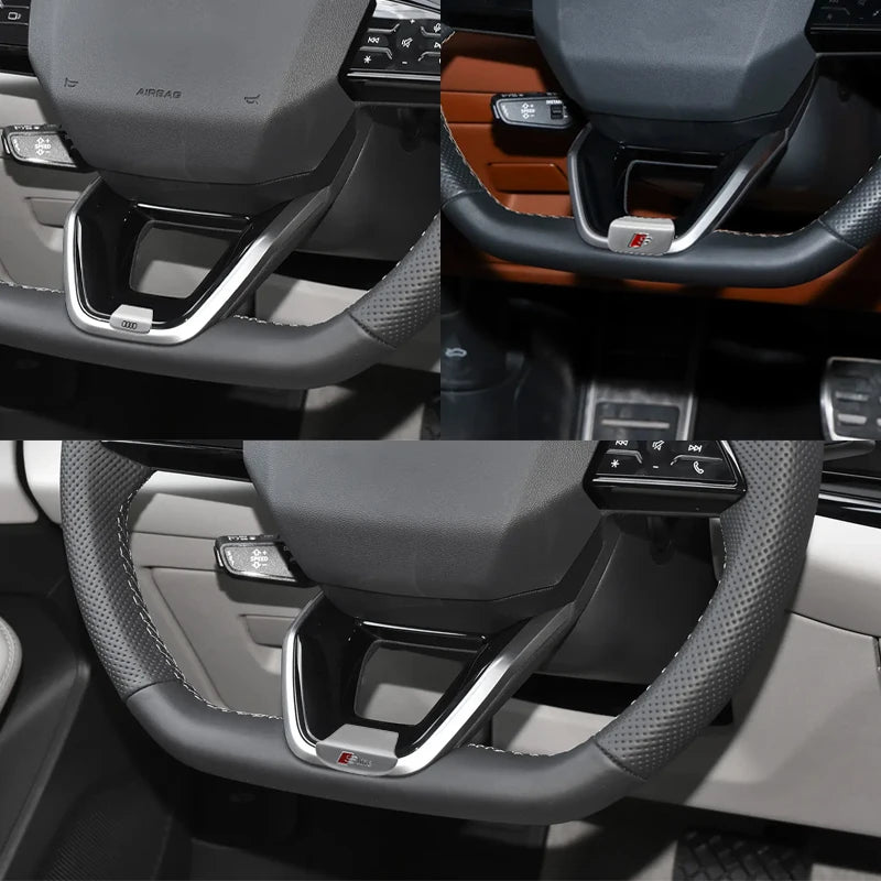 Car Steering Wheel Logo Sticker For Audi A1 A2 A3 A4 A5 A6 A7 A8 Q1 Q2 Q3 Q4 Q5 Q6 Q7 Sline Emblem Trim Cover Decal Accessories