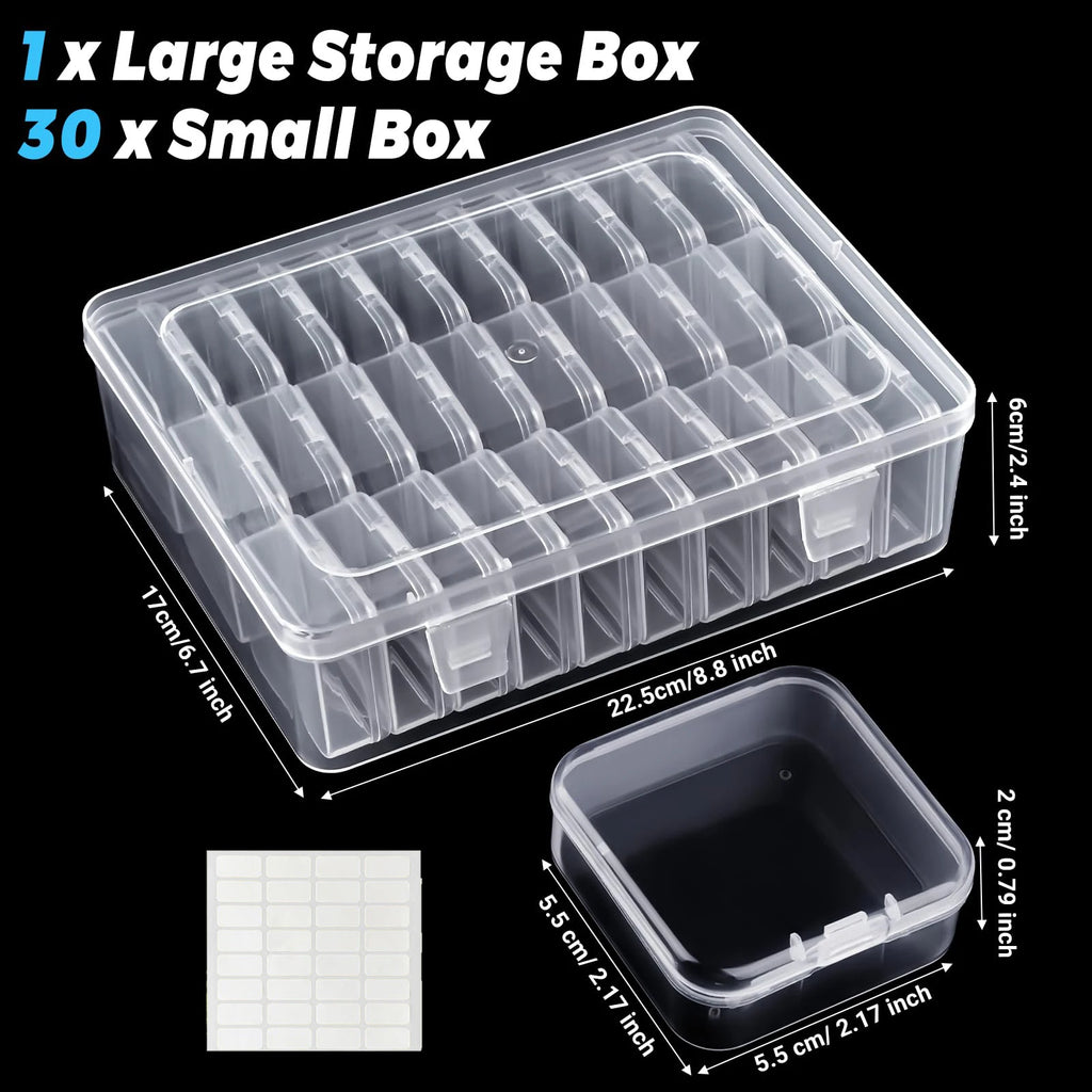 DIY Diamond Painting Embroidery Storage Box 30/15/14Grids Art Embroidery Accessories Beads Display Sorting Box Storage Container