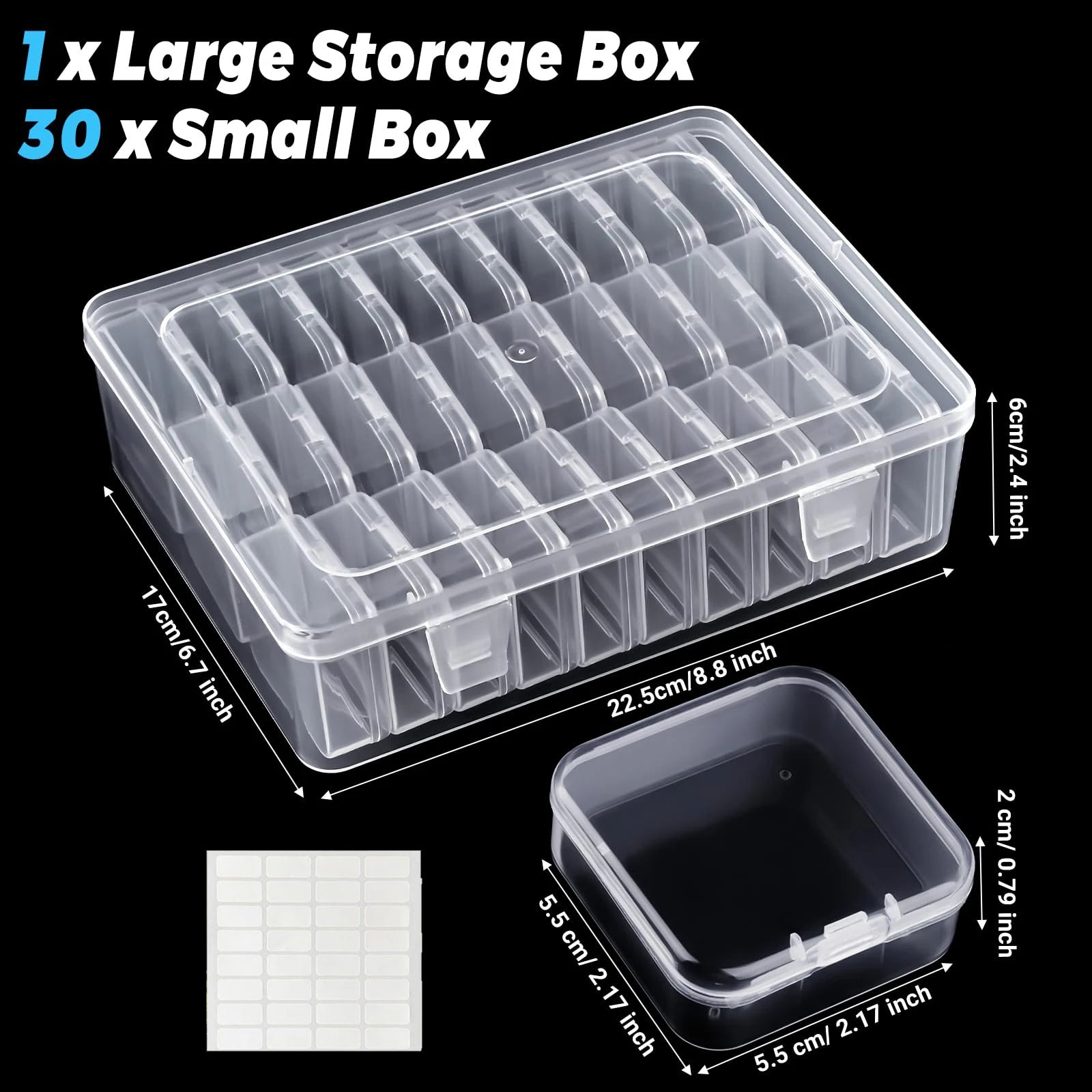 DIY Diamond Painting Embroidery Storage Box 30/15/14Grids Art Embroidery Accessories Beads Display Sorting Box Storage Container