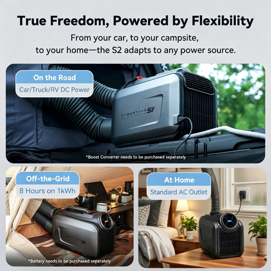 Cybertake S2 Pro Portable Air Conditioner Indoor Outdoor Universal Comfort Device Fashion Appearance Durable Overall Design Brings Cozy Using Experience Suitable For Vacation Outings Family Leisure And Long Term Outdoor Activ